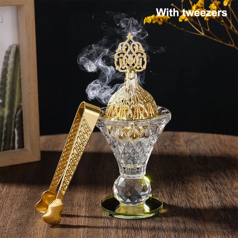 Set bruciatore di incenso in vetro decorativo da tavolo – Design creativo e rotante
