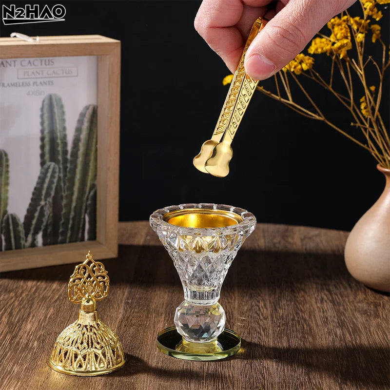 Set bruciatore di incenso in vetro decorativo da tavolo – Design creativo e rotante