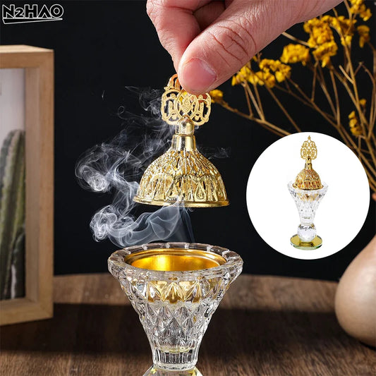 Set bruciatore di incenso in vetro decorativo da tavolo – Design creativo e rotante