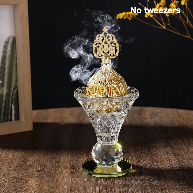 Set bruciatore di incenso in vetro decorativo da tavolo – Design creativo e rotante