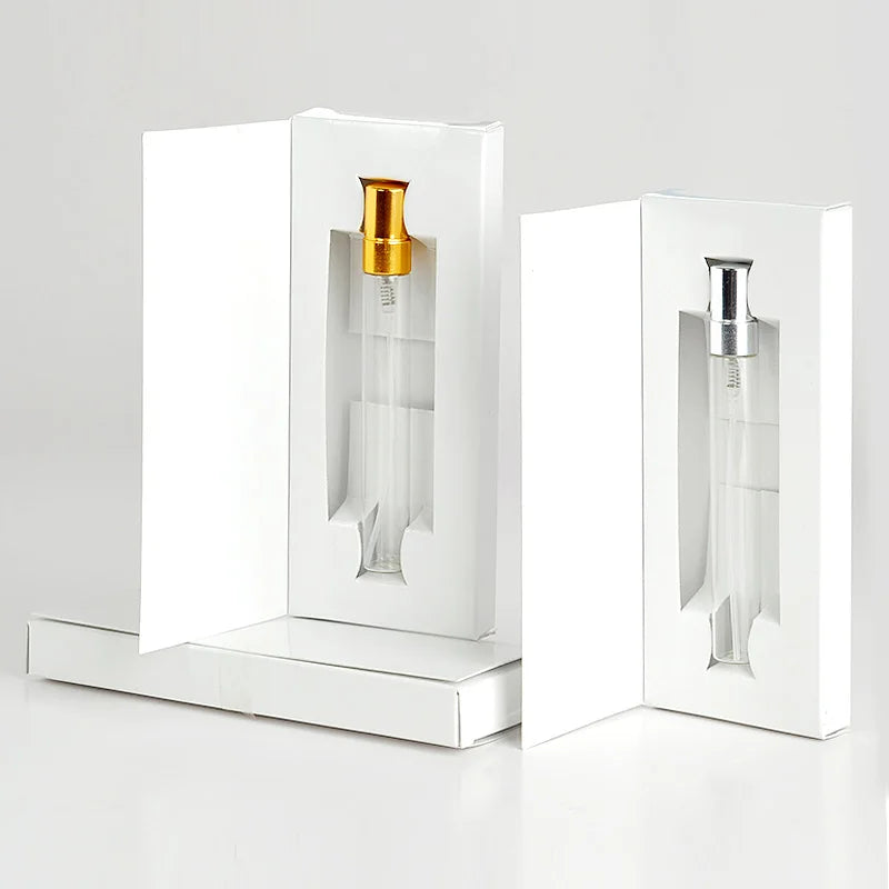 50 pezzi/lotto – Bottiglie per profumo da 10 ml con scatole in carta, flaconi spray atomizzatori vuoti in vetro per profumo