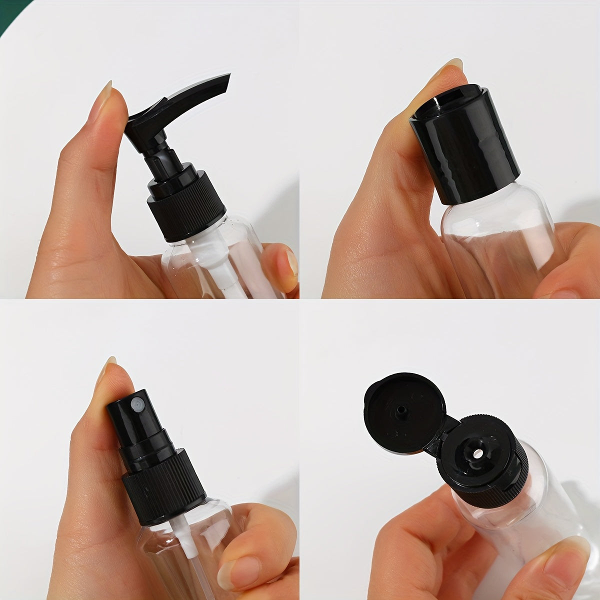 Set da 7 flaconi da viaggio ricaricabili per cosmetici e liquidi